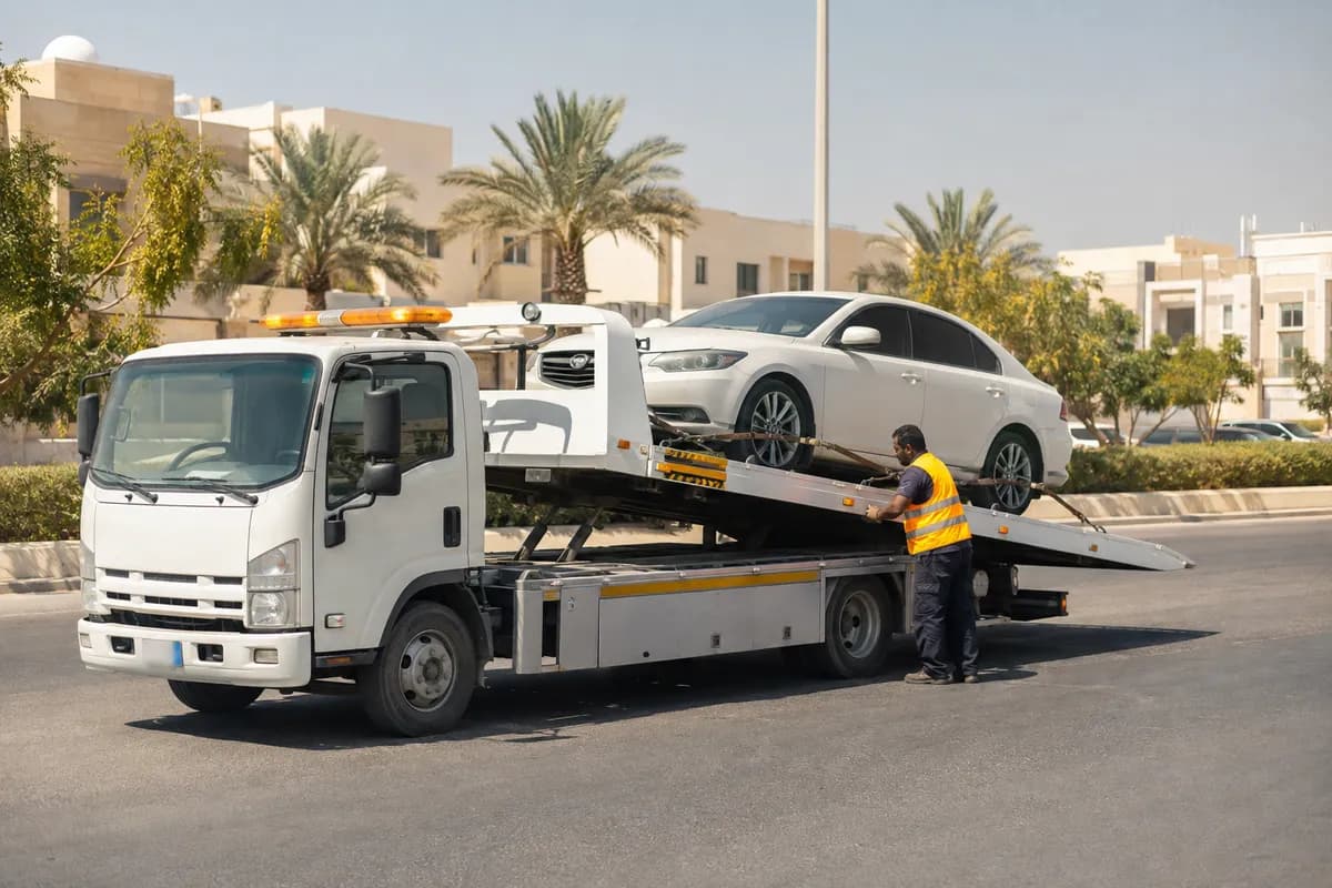 Flatbed tow truck in Al Malqa, Riyadh (الملقا) near Al Malqa Park