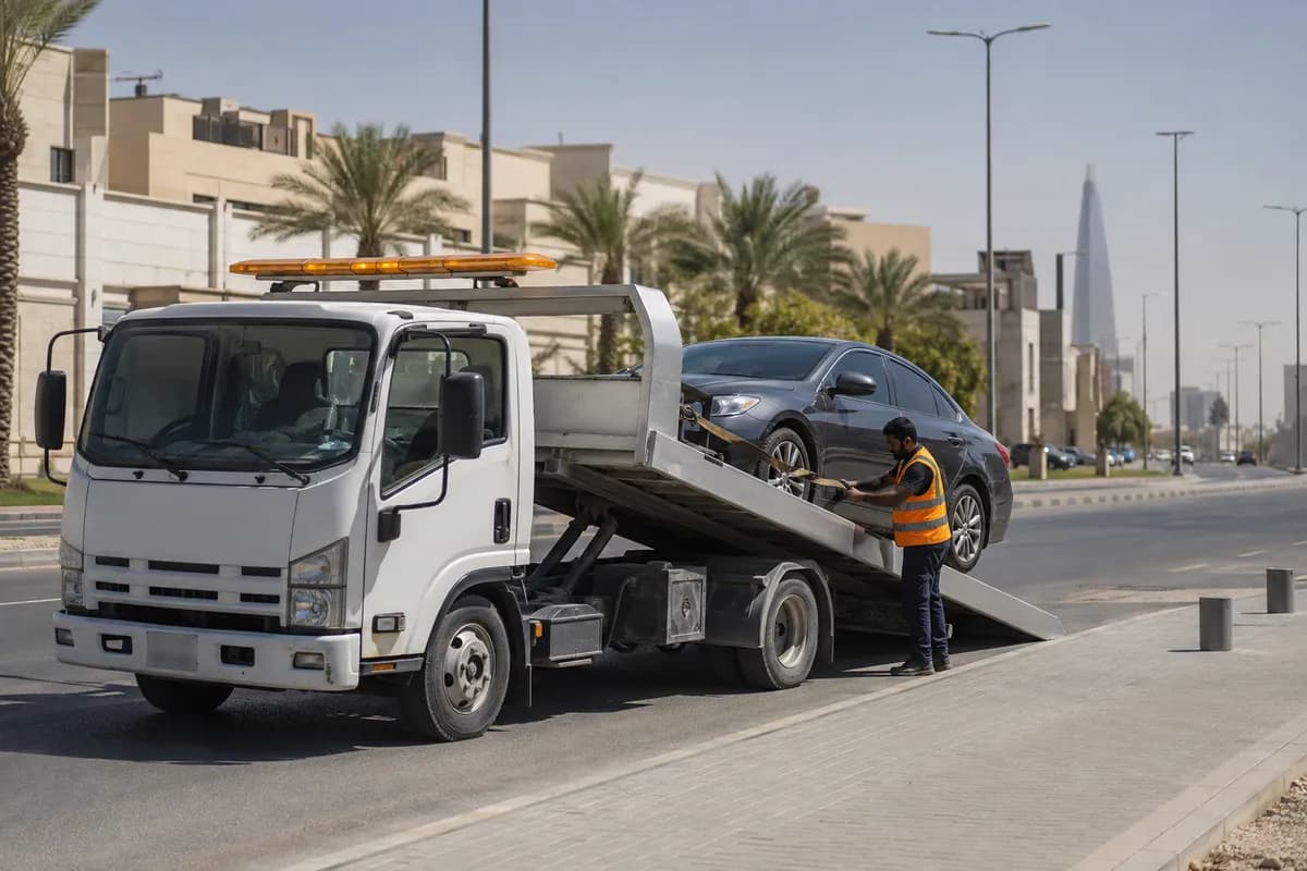 Flatbed tow truck in Al Narjis, Riyadh (النرجس) near Riyadh Front