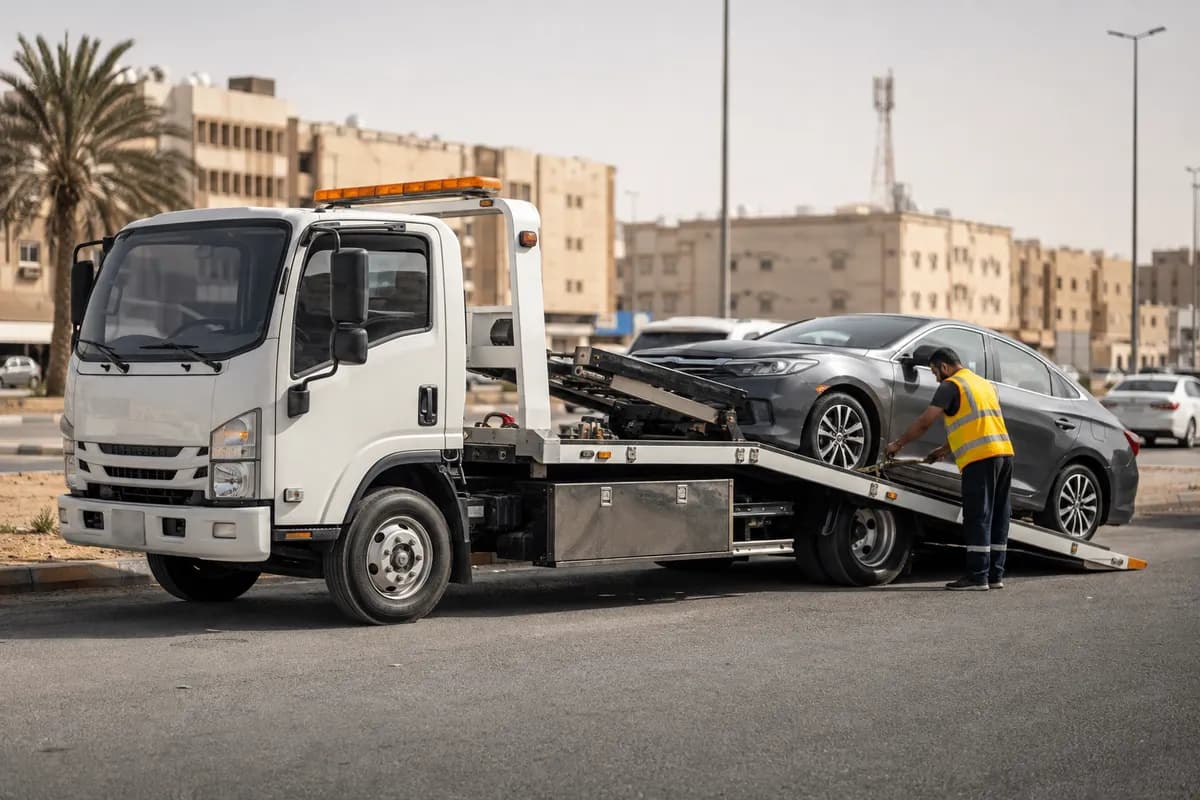 Flatbed tow truck in Al Rimal, Riyadh (الرمال) near Al Rimal commercial centre