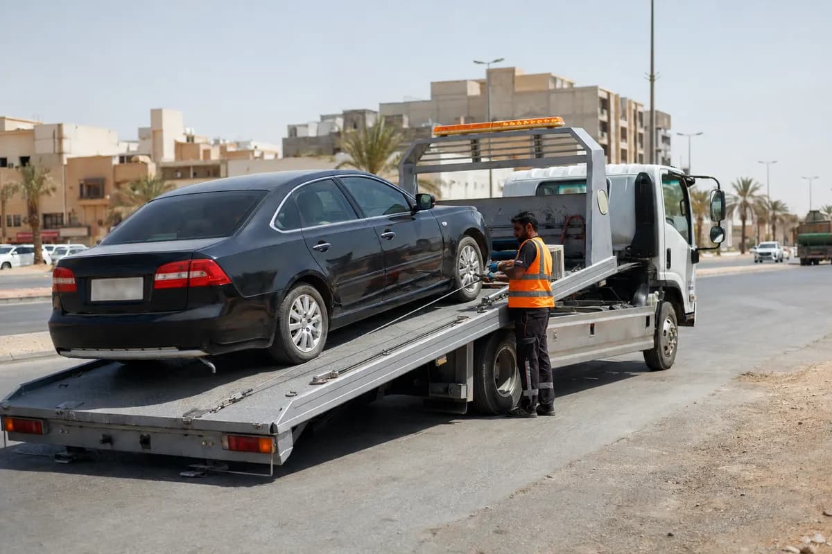 Flatbed tow truck in Al Shifa, Riyadh (الشفا) near Al Shifa Park