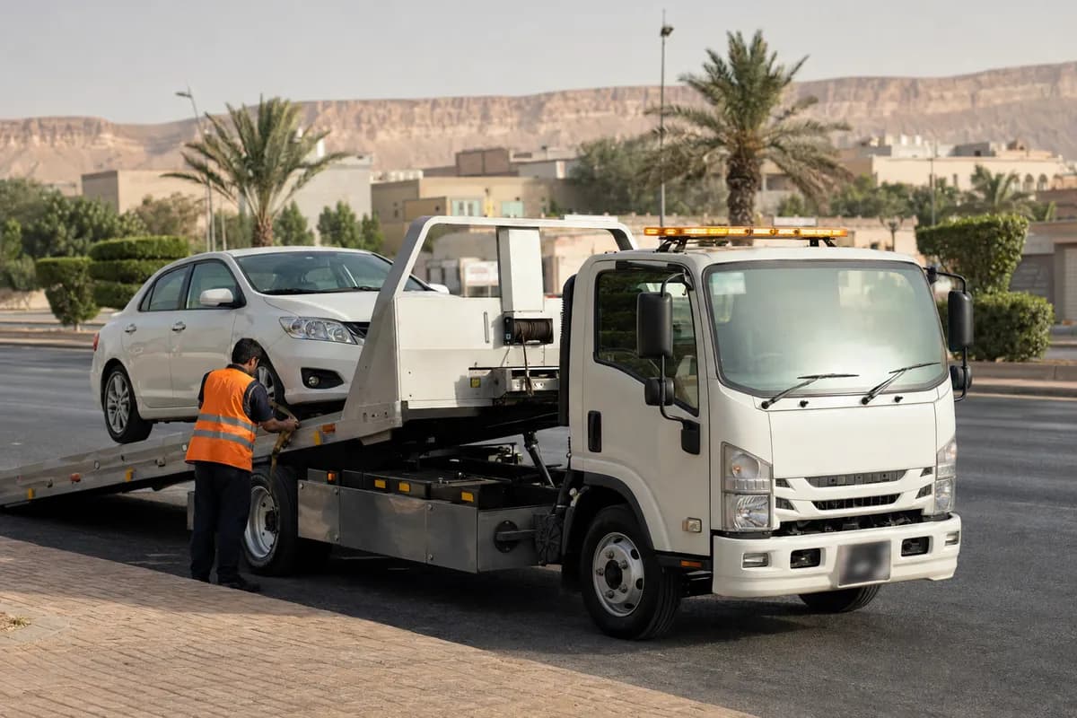 Flatbed tow truck in Al Suwaidi, Riyadh (السويدي) near Al Suwaidi Park