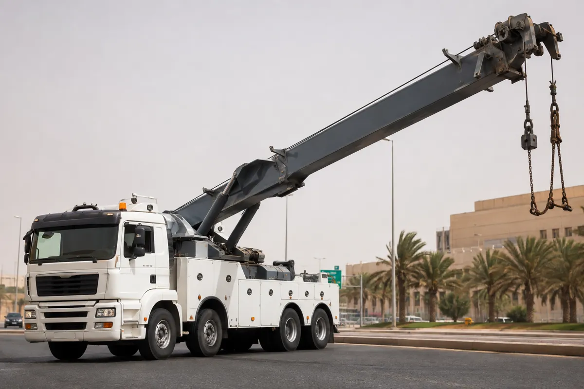 Heavy-Duty Wrecker tow truck (ونش ثقيل) from the Riyadh Tow Services fleet