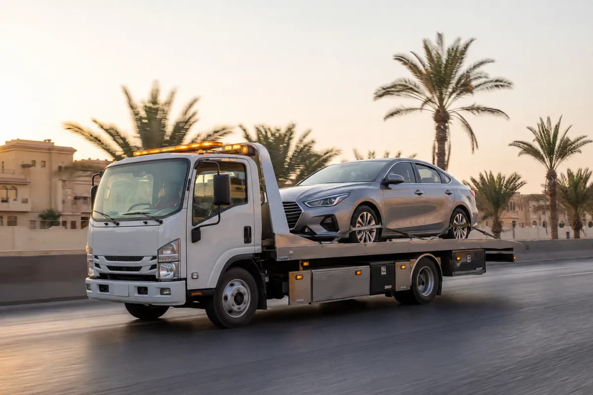 Flatbed car transport from Riyadh to Jazan (جازان) on the Route 10 south then coastal road