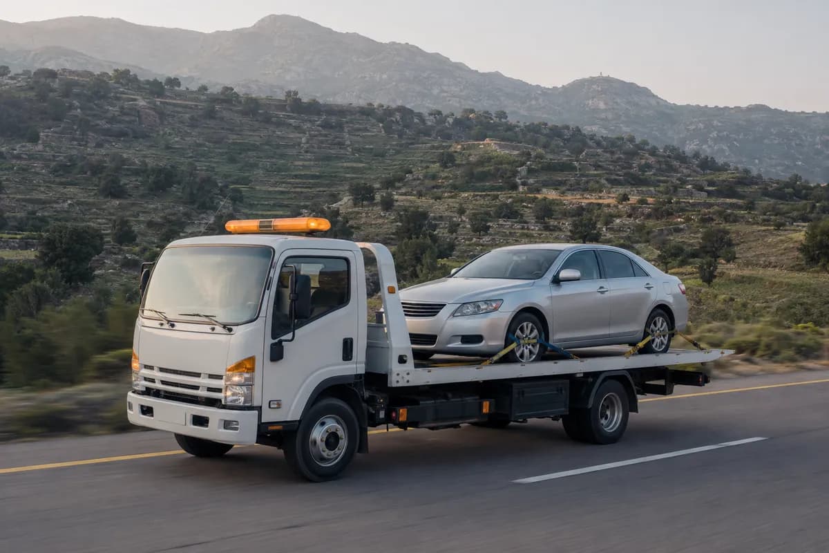Flatbed car transport from Riyadh to Khamis Mushait (خميس مشيط) on the Route 10 south via Wadi Al Dawasir