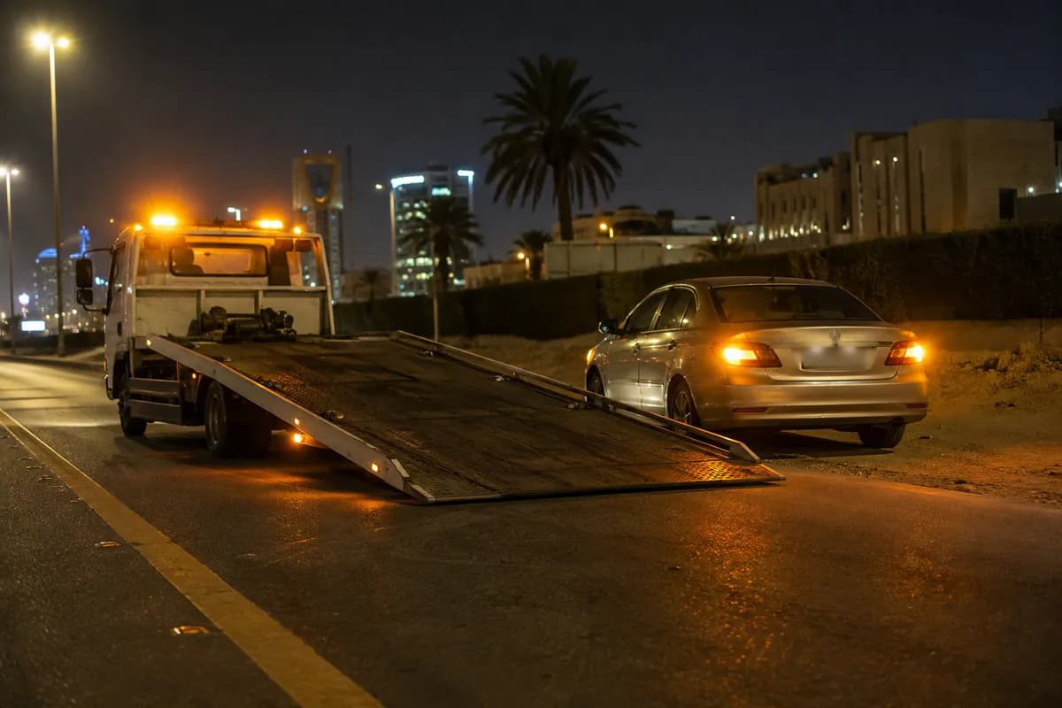 Emergency Roadside Towing in Riyadh (سطحة طوارئ): 24/7 tow truck, fixed price on WhatsApp