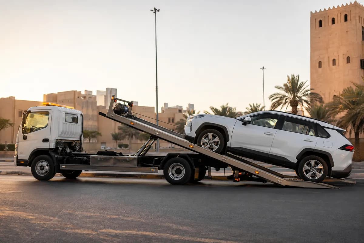 Hydraulic Flatbed Towing in Riyadh (سطحة هيدروليك): 24/7 tow truck, fixed price on WhatsApp