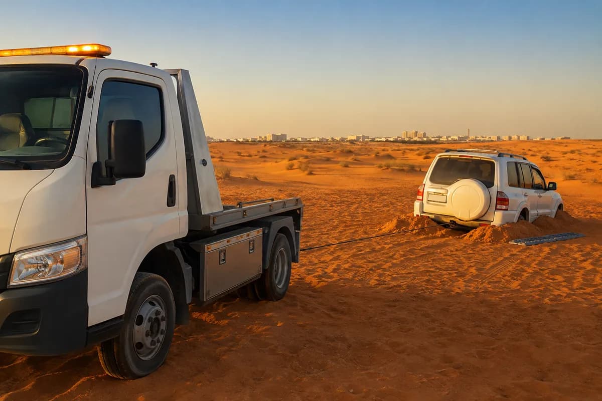 Winch-Out & Sand Recovery in Riyadh (إخراج السيارات من الرمل): 24/7 tow truck, fixed price on WhatsApp